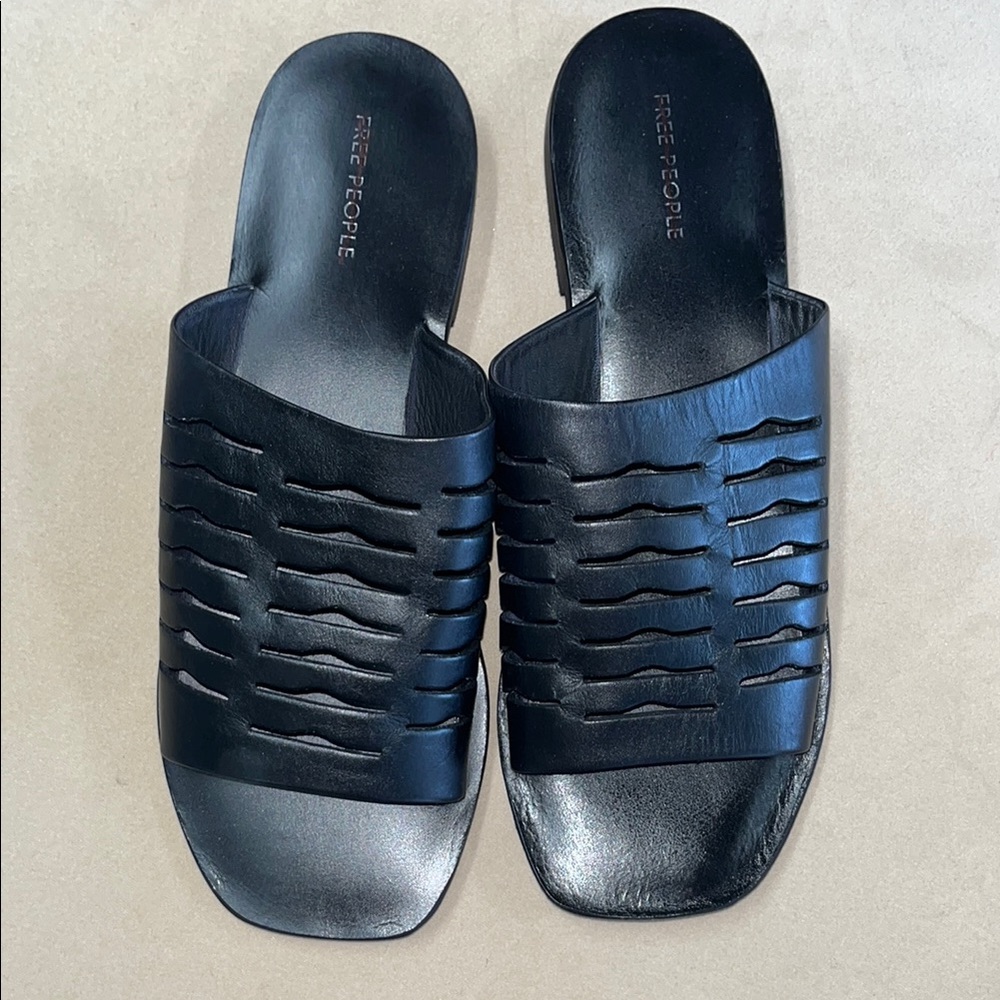 NIB Free People Black Slice Of Sun Sandals Women’s Size 7.5 - Picture 4 of 10